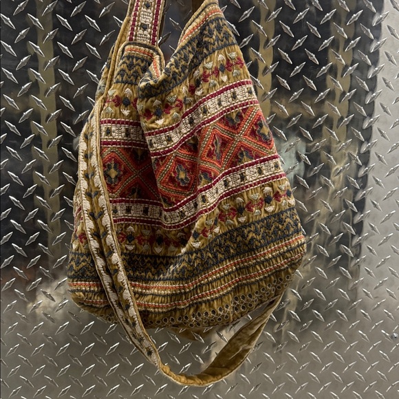 Johnny Was Velvet Multicolor Patterned Satchel RARE! - Picture 2 of 6